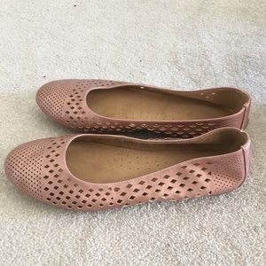 Naturalizer Pink Eyelet Ballet Flats Sz 8W